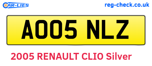 AO05NLZ are the vehicle registration plates.