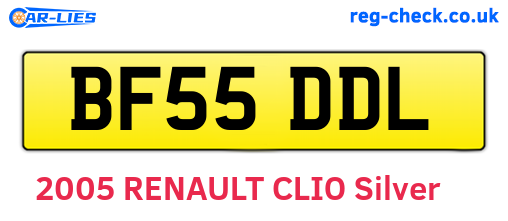 BF55DDL are the vehicle registration plates.
