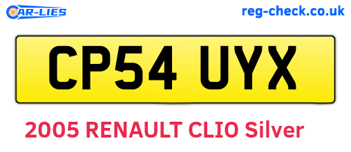 CP54UYX are the vehicle registration plates.
