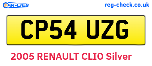 CP54UZG are the vehicle registration plates.