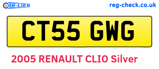 CT55GWG are the vehicle registration plates.