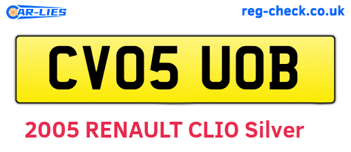 CV05UOB are the vehicle registration plates.