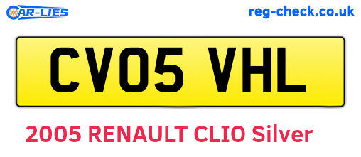 CV05VHL are the vehicle registration plates.