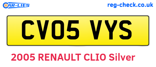 CV05VYS are the vehicle registration plates.