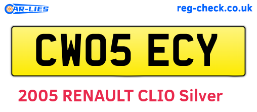 CW05ECY are the vehicle registration plates.