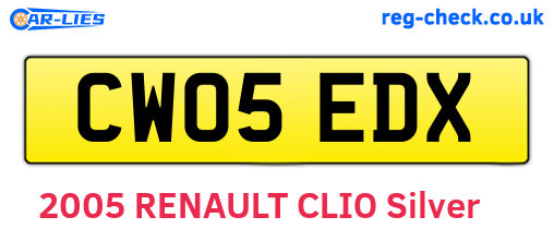 CW05EDX are the vehicle registration plates.