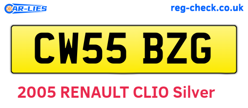 CW55BZG are the vehicle registration plates.