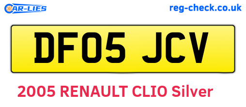 DF05JCV are the vehicle registration plates.