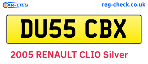 DU55CBX are the vehicle registration plates.