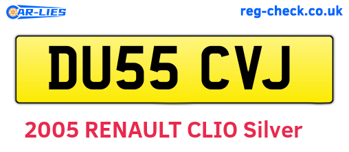 DU55CVJ are the vehicle registration plates.