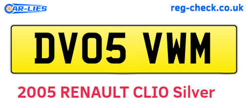 DV05VWM are the vehicle registration plates.