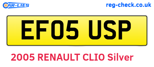EF05USP are the vehicle registration plates.