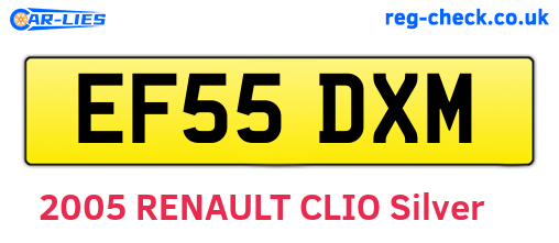 EF55DXM are the vehicle registration plates.