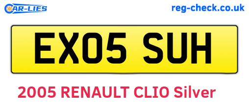 EX05SUH are the vehicle registration plates.