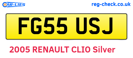 FG55USJ are the vehicle registration plates.