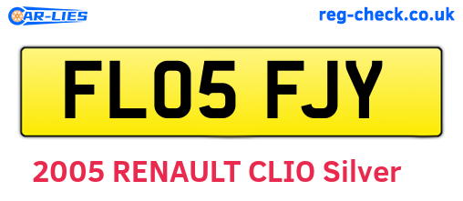 FL05FJY are the vehicle registration plates.