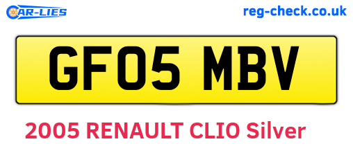 GF05MBV are the vehicle registration plates.