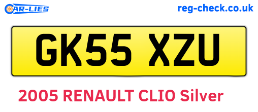 GK55XZU are the vehicle registration plates.