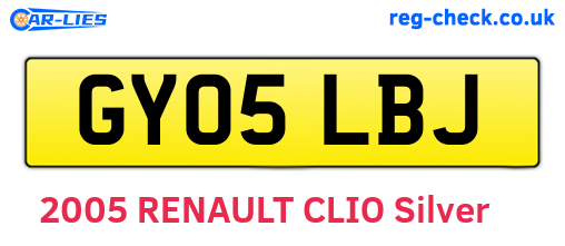 GY05LBJ are the vehicle registration plates.