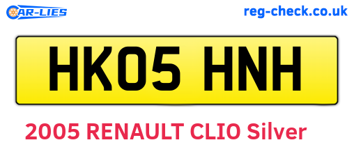HK05HNH are the vehicle registration plates.