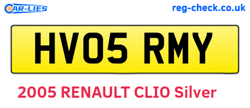 HV05RMY are the vehicle registration plates.
