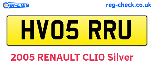 HV05RRU are the vehicle registration plates.