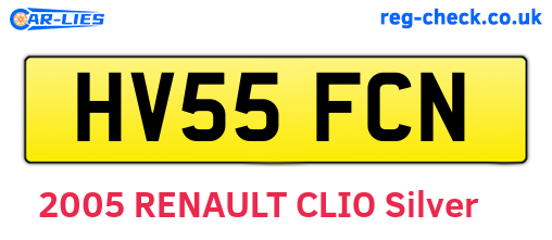 HV55FCN are the vehicle registration plates.