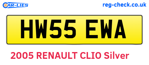 HW55EWA are the vehicle registration plates.
