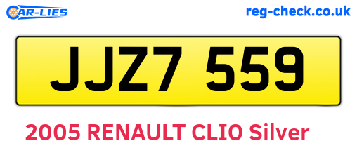 JJZ7559 are the vehicle registration plates.
