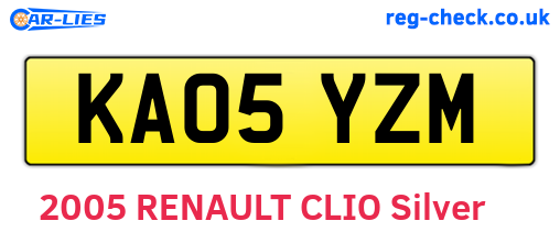 KA05YZM are the vehicle registration plates.