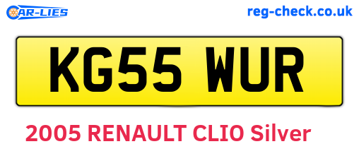 KG55WUR are the vehicle registration plates.