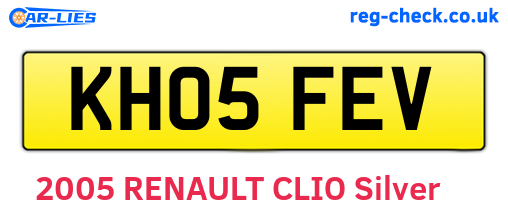 KH05FEV are the vehicle registration plates.