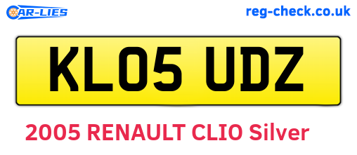 KL05UDZ are the vehicle registration plates.