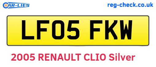 LF05FKW are the vehicle registration plates.