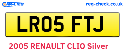 LR05FTJ are the vehicle registration plates.