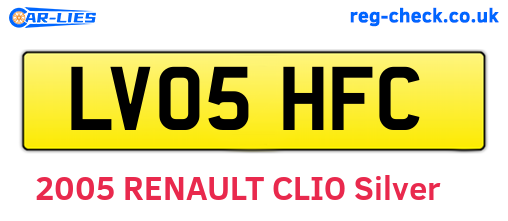 LV05HFC are the vehicle registration plates.