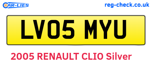 LV05MYU are the vehicle registration plates.