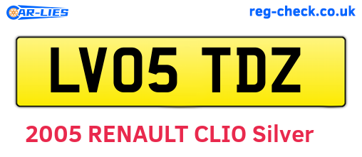 LV05TDZ are the vehicle registration plates.
