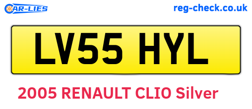 LV55HYL are the vehicle registration plates.