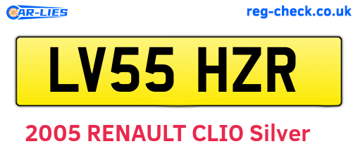 LV55HZR are the vehicle registration plates.