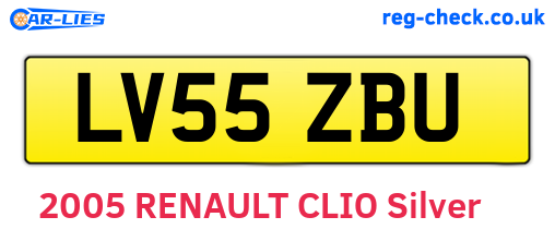 LV55ZBU are the vehicle registration plates.