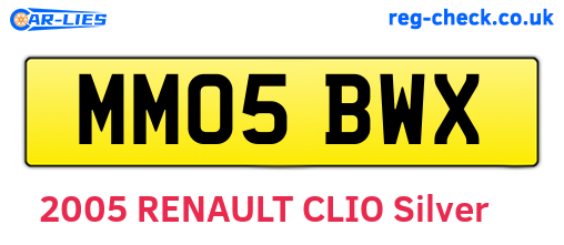 MM05BWX are the vehicle registration plates.