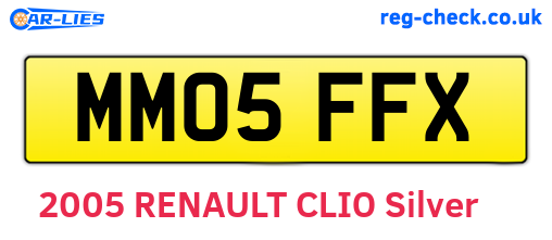 MM05FFX are the vehicle registration plates.