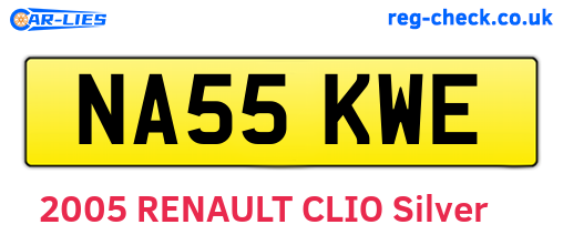 NA55KWE are the vehicle registration plates.