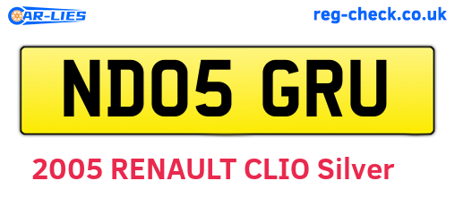 ND05GRU are the vehicle registration plates.