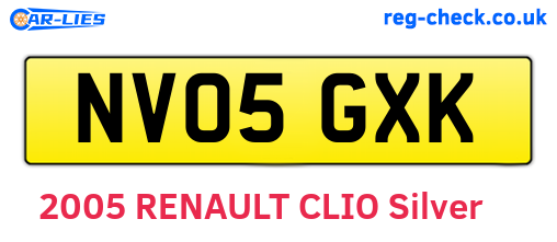 NV05GXK are the vehicle registration plates.