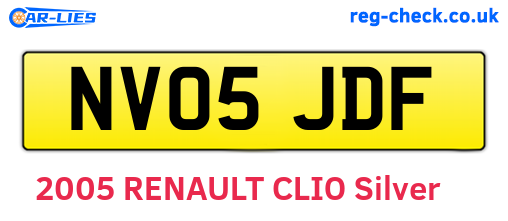 NV05JDF are the vehicle registration plates.