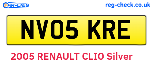 NV05KRE are the vehicle registration plates.