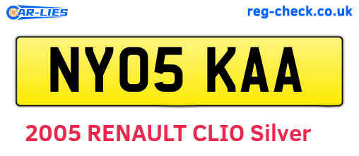 NY05KAA are the vehicle registration plates.