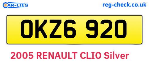 OKZ6920 are the vehicle registration plates.